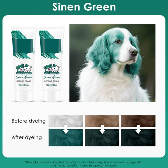 Yousheng Tierhaarfarbe Temporär Ungiftig Hundehaarfarbe 100ml Waschbar Helle Farben Sichere Tierhaarfarbe für Hunde Katzen