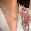Super Fairy Romantic Winter Blue Diamond Snowflake Necklace New Collarbone Chain Fashion
