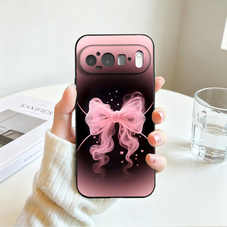 Smoke Powder Bow Case for Google Pixel 10A 6a 6 7 8 Pro 10 9 Pro XL 7a 9a 8a Funda Phone Cover