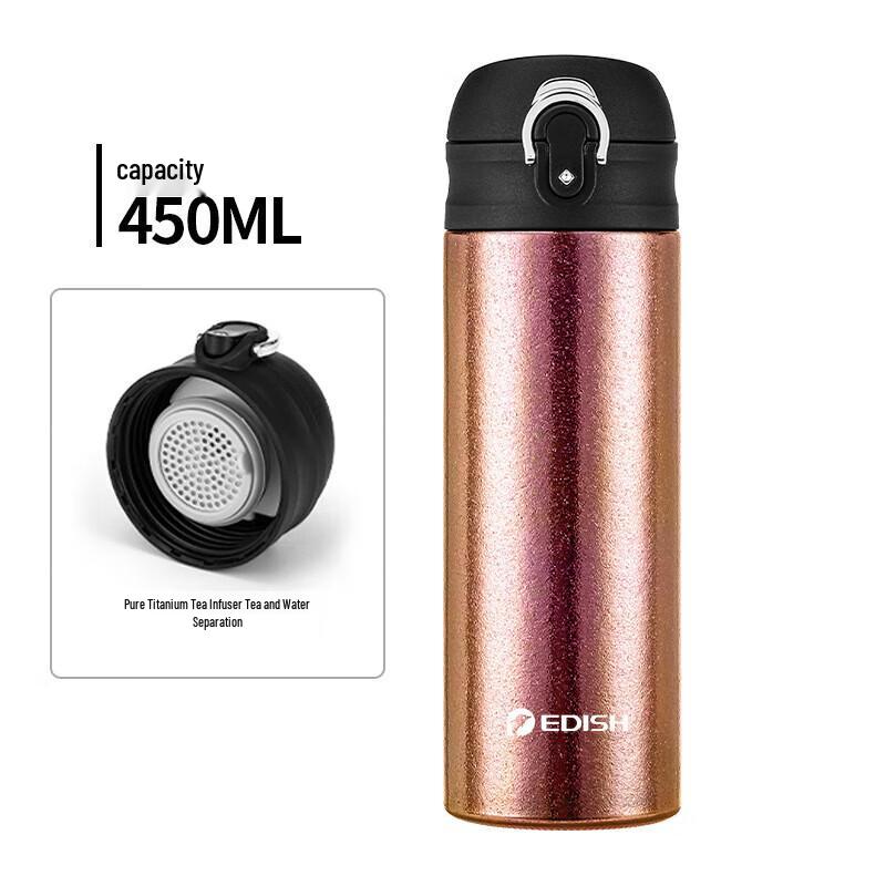 One Drop Water Pure Titanium Pop-Up Tea Infuser Thermos