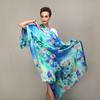 Winter Fashion Women'S Scarf  Mulberry Silk Scarves Shawl Female Long Silk Scarf Blue And Coffee 180*110Cm