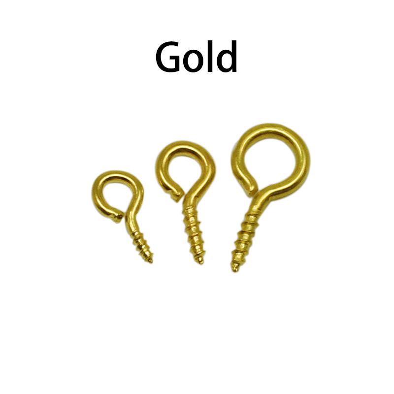 100-200Pcs Tiny Mini Eye Pins Screw Clasps Gold Connector Pendants Threaded Hooks For DIY Jewelry Making Findings Accessoies