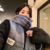 Blue Tone~ Shop/Color Thickened Plaid Scarf Korean Version Versatile Warm Scarf Student Autumn and Winter Female