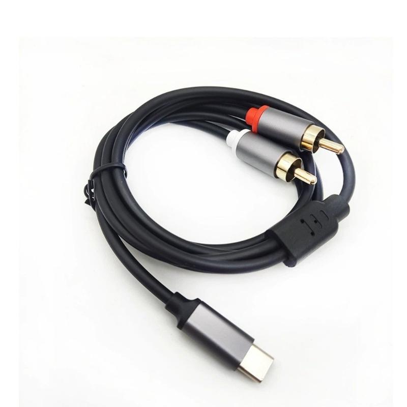 Type C To 2RCA Auditory Cable Clear Sound Wide Compatibility for Smartphones Tablets Laptops Connecting To Auditory