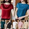 Women's Fashion Casual Solid Color Print Short Sleeve O Neck Blouses & Shirts