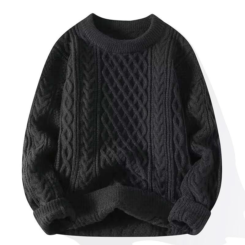 Herren Lockere Dicke Zopfmuster Pullover Pullover Lässig Winter Warm Oberbekleidung