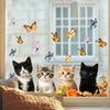 Adesivo Vetro Statico DYS Gatto Farfalla, Decalcomania Decorativa Impermeabile Animale per Finestra, Adesivo Rimovibile Animale Domestico per Camera da Letto Balcone Cucina