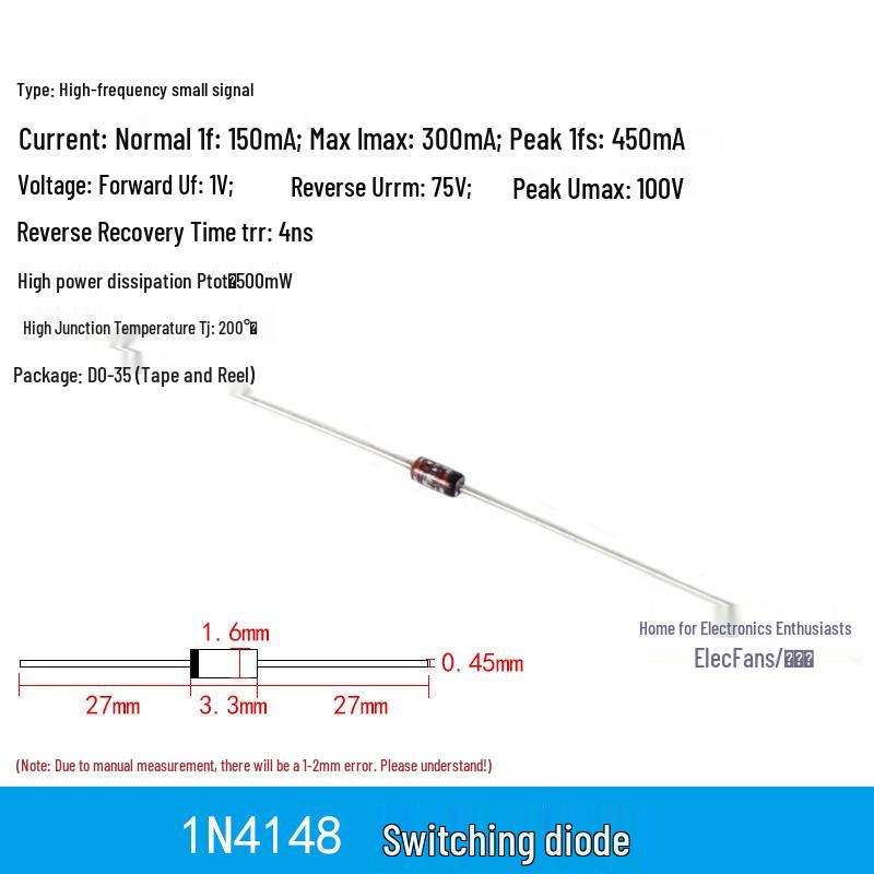 Plug-in Diode Switch/Rectifiers 1N4007, 5408, 1N5819, 1N4148, 5822, 6A10, 10A10
