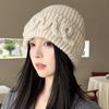 New Style Big Head Circumference Face Showing Small Hat for Women  American Retro Woolen Hat  Embroidered Warm Knitted Hat Men's Cold Hat