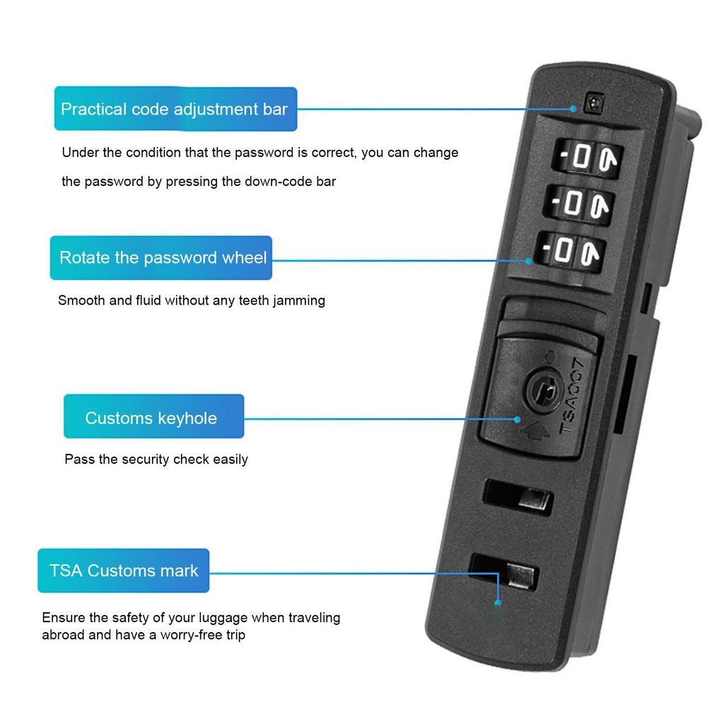 Travel Luggage Lock with Combination Airport Approved Combination Lock High Security Luggage Accessory for Traveler