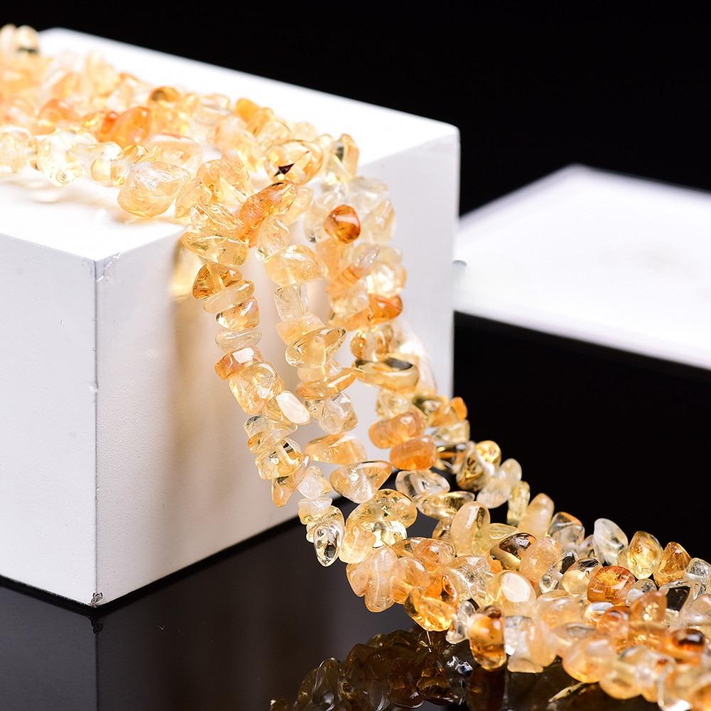 Naturweißes Pulver, gelber Amethyst-Bruchstein, Halbfertigprodukt, DIY, Farbige Kristallsteine, lose Perlen, Schmuckzubehör