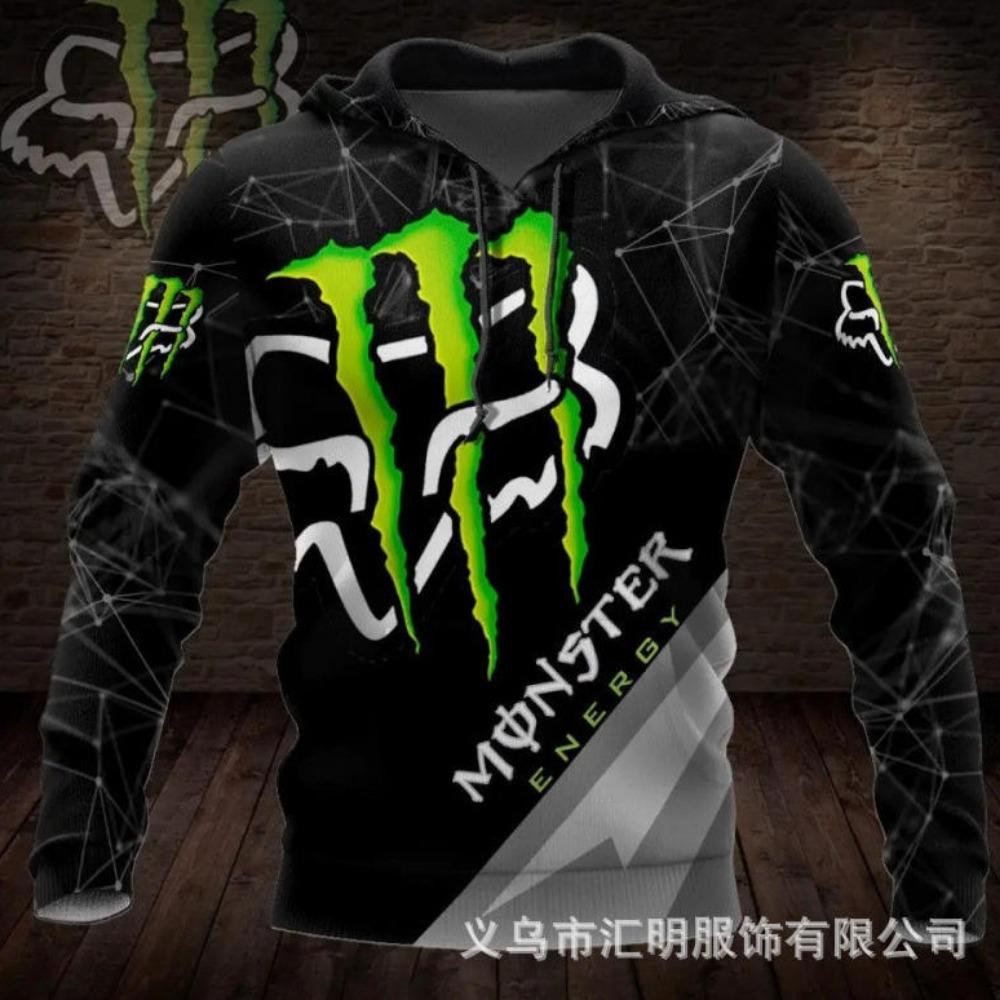 Herbst und Winter Neu Grenzüberschreitend Europäisch und Amerikanisch 3D Digitaldruck Cooler Pullover Hoodie Herren Trendy Mode Kapuzenpullover M black