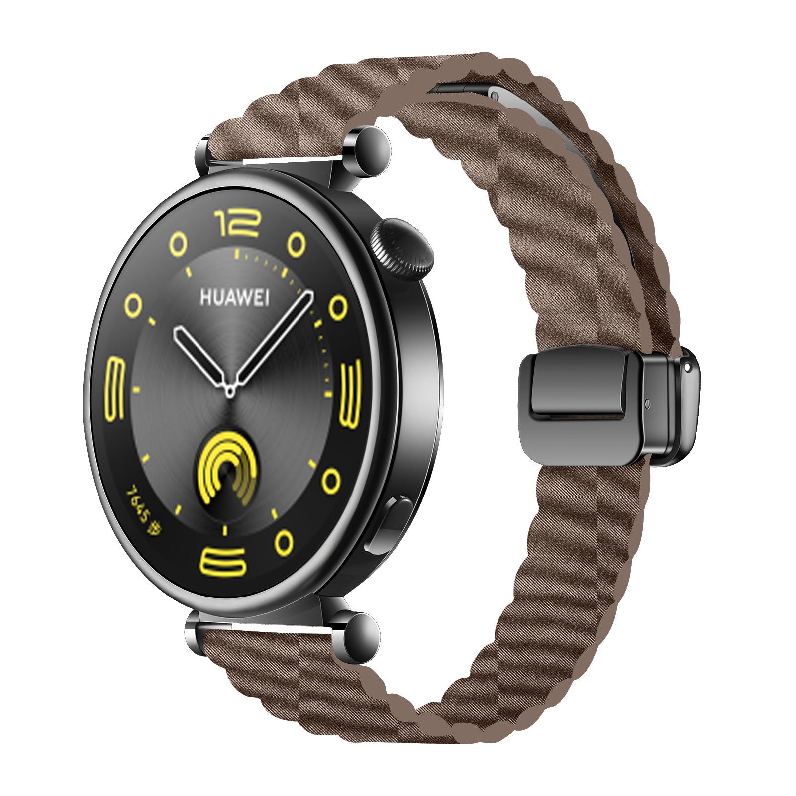 

18mm Universal Watch Band Genuine Cow Leather Coated Silicone Magnetic Strap Replacement Starlight