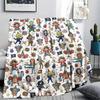 1PC One Piece Poster Patterned Flannel Blanket Suitable For All Seasons For Home Decor Warmth And Comfort Gifts Holiday Present