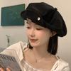 Japanese Niche All match Cloud Hat Women Ins Black Thin Bud Painter Hat Showing Face Small Octagonal Hat