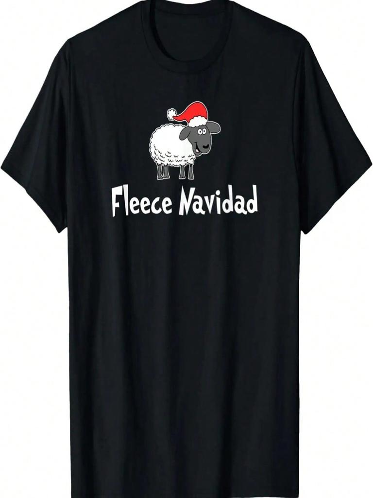 Fleece Navidad Cartoon Schaf Weihnachten Wortspiel Lustiges T-Shirt