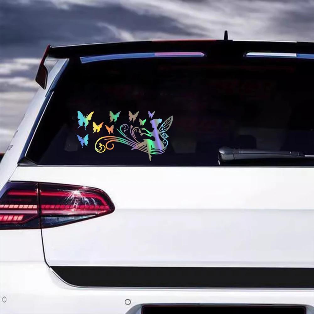 Creative Fairy Butterfly Flower Car Sticker Vinyl Anti Scratch Design Decals Auto Motorcycles Truck Exterior Styling Accessories
