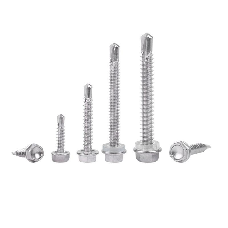 410 Stainless Steel Hex Self-Tapping & Self-Drilling Screws, External Hex Swallowtail Nails, Color Steel Tile Self-Drilling Screws
