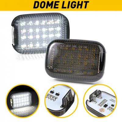 2X Cargo 24-LED Smoked Van Lens Dome Light For Ford 2015-2024 350 Transit HD Van