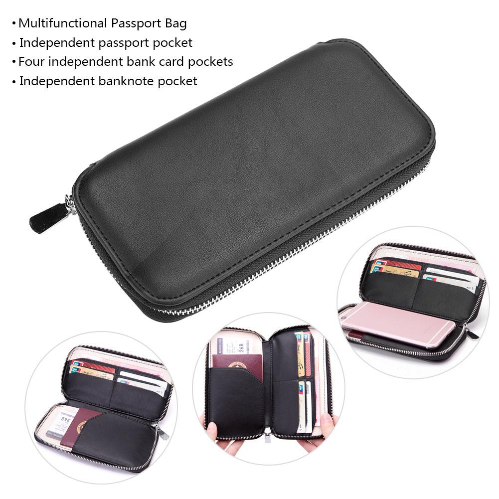 Tragbare Business-Geldbörse mit mehreren Fächern RFID Reisepass-Kartenaufbewahrungstasche Organizer für Reisegebrauch