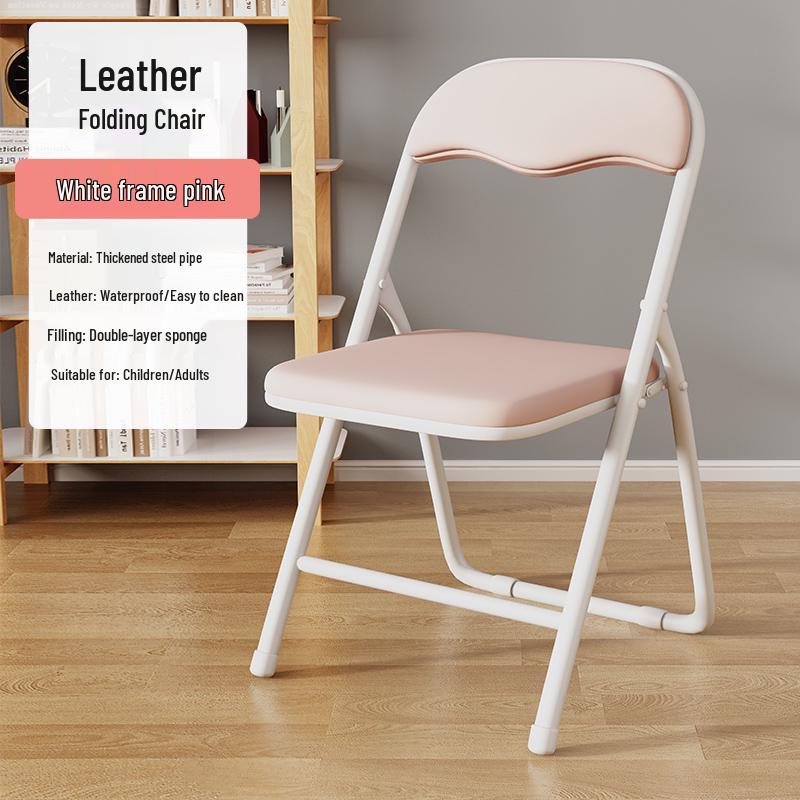 Portable Folding Chair with Backrest - Ideal for Home, Office, Dorm, or Dining