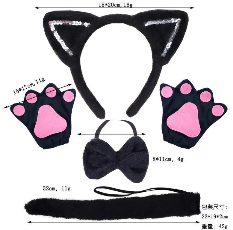 Bandeau Oreilles et Cornes de Vache en Peluche de Dessin Animé avec Petites Clochettes Nœud en Ruban Anime Lolita Cerceau pour Cheveux Kawaii Animal Fête Costume Cosplay Fille