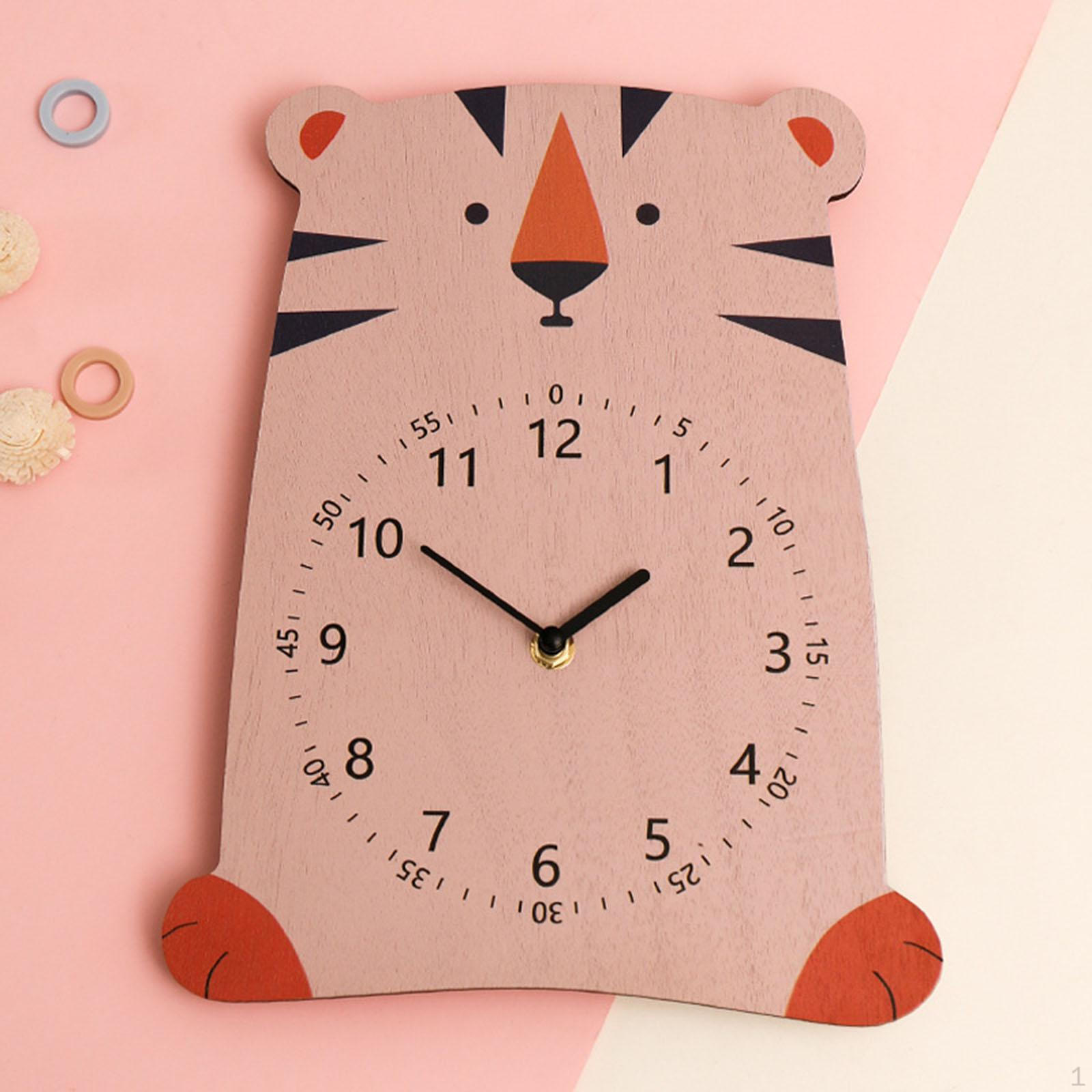 

Cartoon Animal Clock for Playroom Decoration Tiger