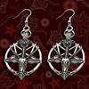 2023 Retro Skull Sheep Head Earrings - Artistic Alloy Ear Hooks with Demonic Pan Design