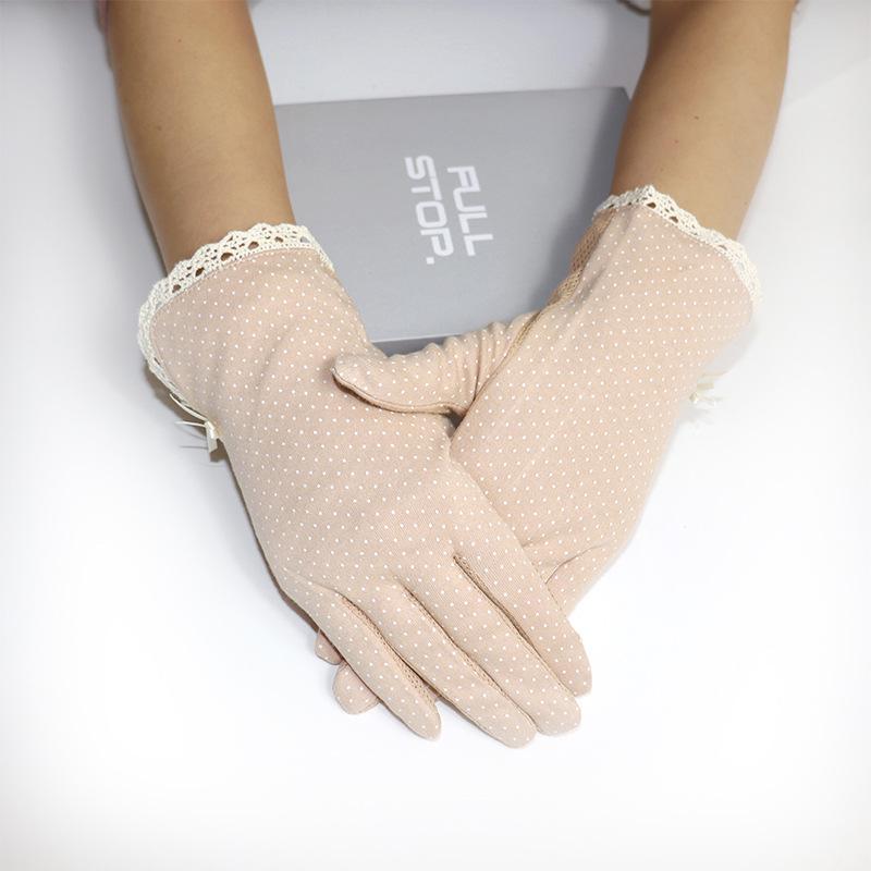 

Женские хлопковые велосипедные перчатки с защитой от УФ-лучей - Защита от солнца, Нескользящие, Тонкий стиль, Короткая длина, Принтованный дизайн для весны и лета One Size хаки