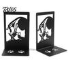 Par de Sujeta Libros Metálicos, Sujeta Libros de Gato, Sujeta Libros Lindos para Estanterías, Tope de Soporte Decorativo Resistente, Decoración para Escritorio de Oficina en Casa, Estantería
