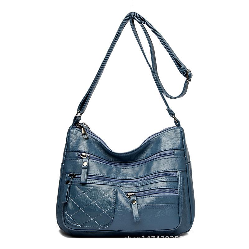 Large Capacity Shoulder Bag Women's Crossbody Bag Multi-Layer PU Middle-Aged Mother Bag