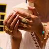 Youthway Shells Starfish Adjustable Open Ring Stainless Steel Finger Jewelry Waterproof Trendy Ring For Summer Ocean