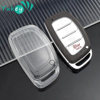 Étui Transparent pour clé télécommande de voiture, coque Fob pour Hyundai Tucson Santa Fe Rena Sonata Elantra Creta Ix35 Ix45 I10 I30 I40
