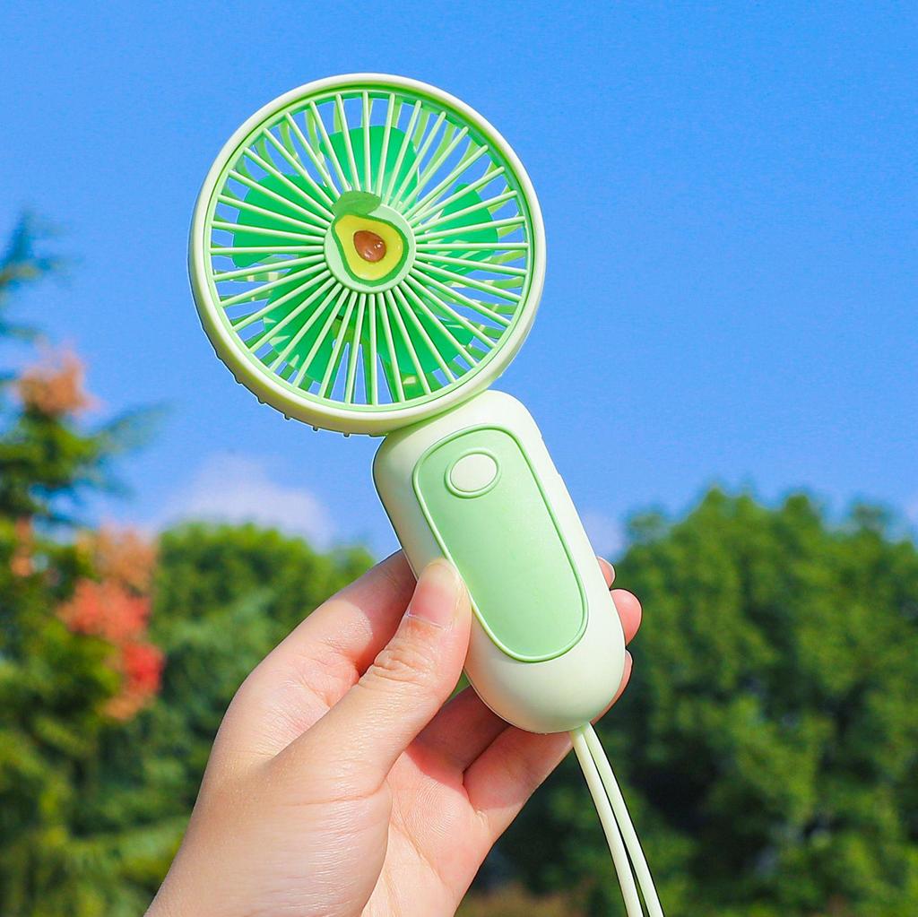 2026 USB Rechargeable Compact Handheld Lanyard Fan - Fresh Style & Portable Gift