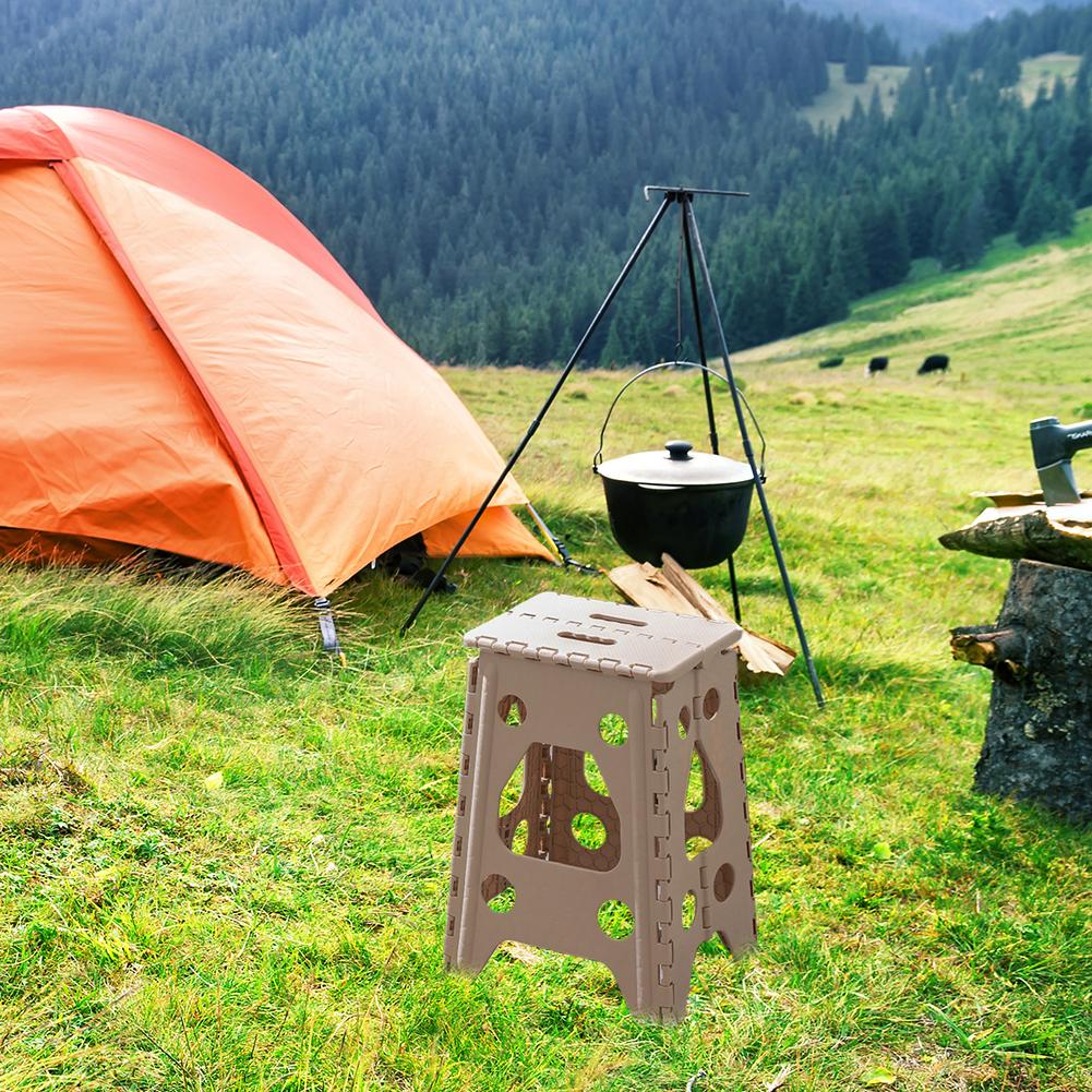 18 Inch Collapsible Step Stool Non Slip 400 LBS Heavy Duty Foldable Plastic Stools for Kitchen Dining Room Adults Kids Household