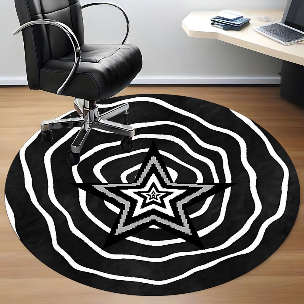 1pc Star Vortex Office Round Area Rug, Mat Suitable For Office, Under Office Chairs Bedroom Living Room Home Decor, Room Deco