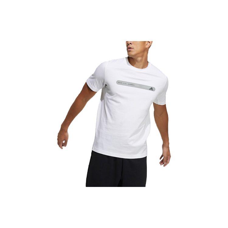 adidas T Shirts Men's White Crew Neck Moderate Straight Fit GP1004
