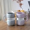 Taza de Café Cerámica Estilo Tejido Caliente, Taza de Bolas de Hilo de Colores, Taza de Té Regalo, Vasos para Verano e Invierno, Utensilios de Cocina