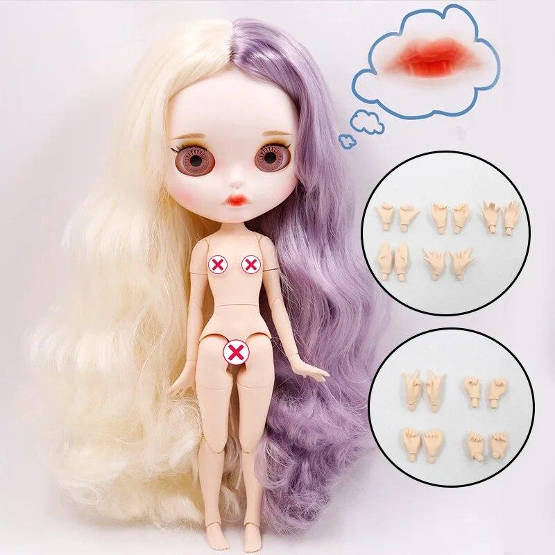 

Кукла ICY DBS Blyth Нет. 4 изогнутые губы, матовое лицо на заказ с бровями, тело 1/6 bjd, аниме doll with hands AB