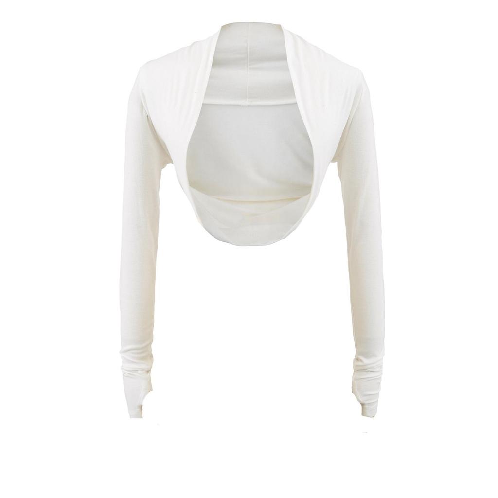 Damen Spicy American Langarm Cropped Sport-Strickjacke mit Daumenloch für Yoga und Tanz