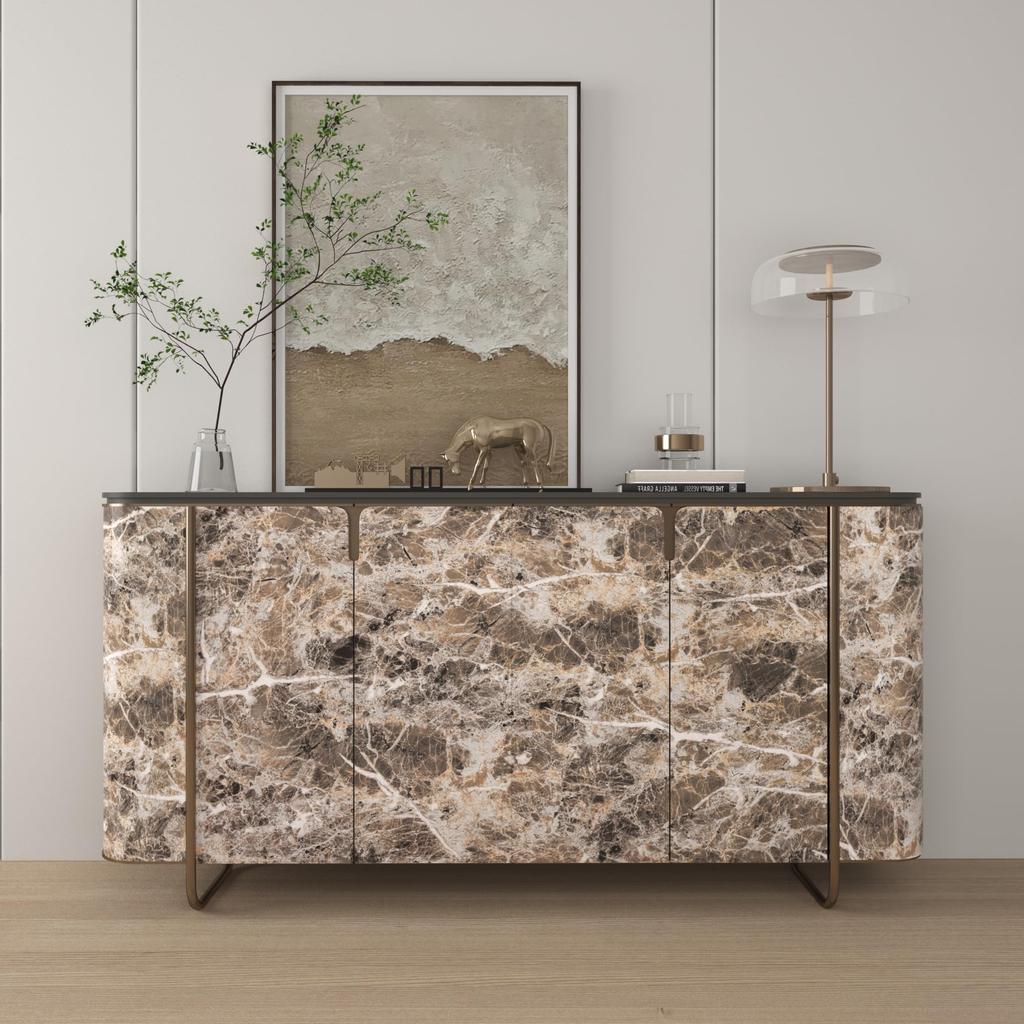 JSEVEM Marmor Tapete Abnehmbar Marmor Braun Schneidbar Küche Wohnmöbel Renovierung 40x500cm Aufkleber, Tapete, Bogen, Wasserdicht,