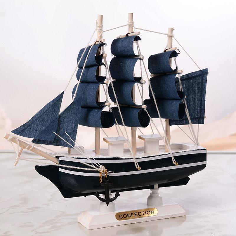 Wooden Sailing Ship Mediterranean Style Home Decoration Handmade Carved Nautical Boat Model Gift DIY Wood Crafts pirate ship