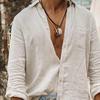Camicia da Uomo Extra Morbida Tinta Unita Colletto alla Coreana Monopetto Traspirante Elegante Cotone Assorbimento del Sudore Revers T-shirt da Uomo Top Basic per Uomo