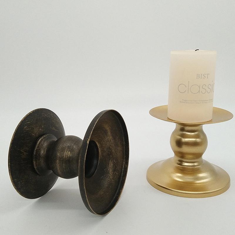 Železné černé pozlacené svícny pro domácí dekoraci svatebních večírků