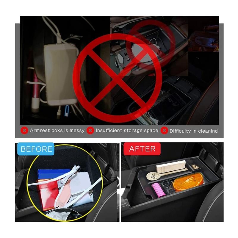 Car Central Console Armrest Storage Box Holder Interior Organizer Glove Tray For Genesis