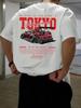 Unisexs Pure Cotton Tshirt with Racing EleUnisexts Tokyo Street Style Racing Culture Daily Attire