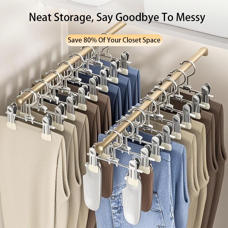 Stainless Steel Multi-Functional Hook Clip For Clothes Hangers And Wardrobes For Storing Trousers