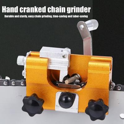 Woodworking Chain Saw and Chainsaw Repair Tool with 3 Grinding Heads, Manual Chain Saw Sharpening Tool