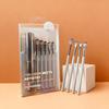 Cangzhou 5-teiliges Lidschattenpinsel-Set mit Aufbewahrungsbecher – Starker Griff, Minimale Puderaufnahme & Kein abfliegendes Puder