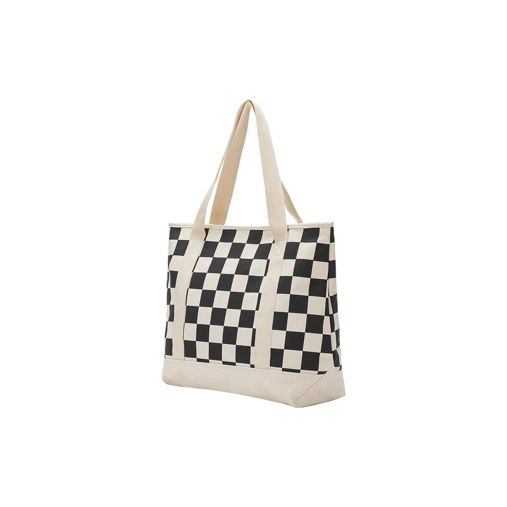 Vans Classic Black And White Checkerboard Print Cotton Tote Bag Unisex Tote Bags VN0A7PEQ3KS